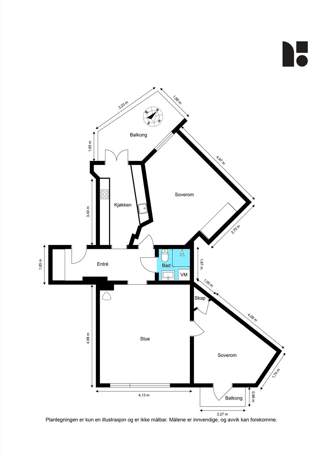 Ta en kikk på plantegningen før vi beveger oss videre inn i boligen. Galleribilde