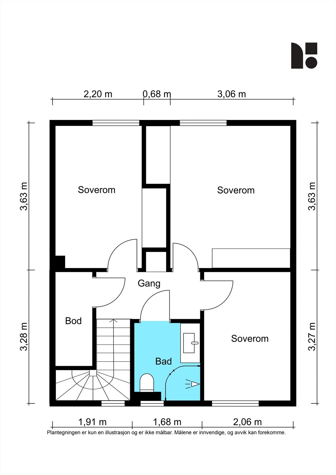 Planskisse 2. etasje. Galleribilde