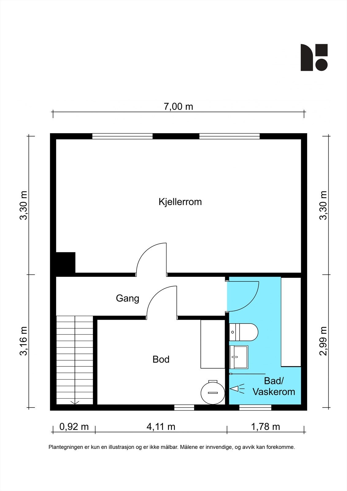 Planskisse underetasje. Galleribilde