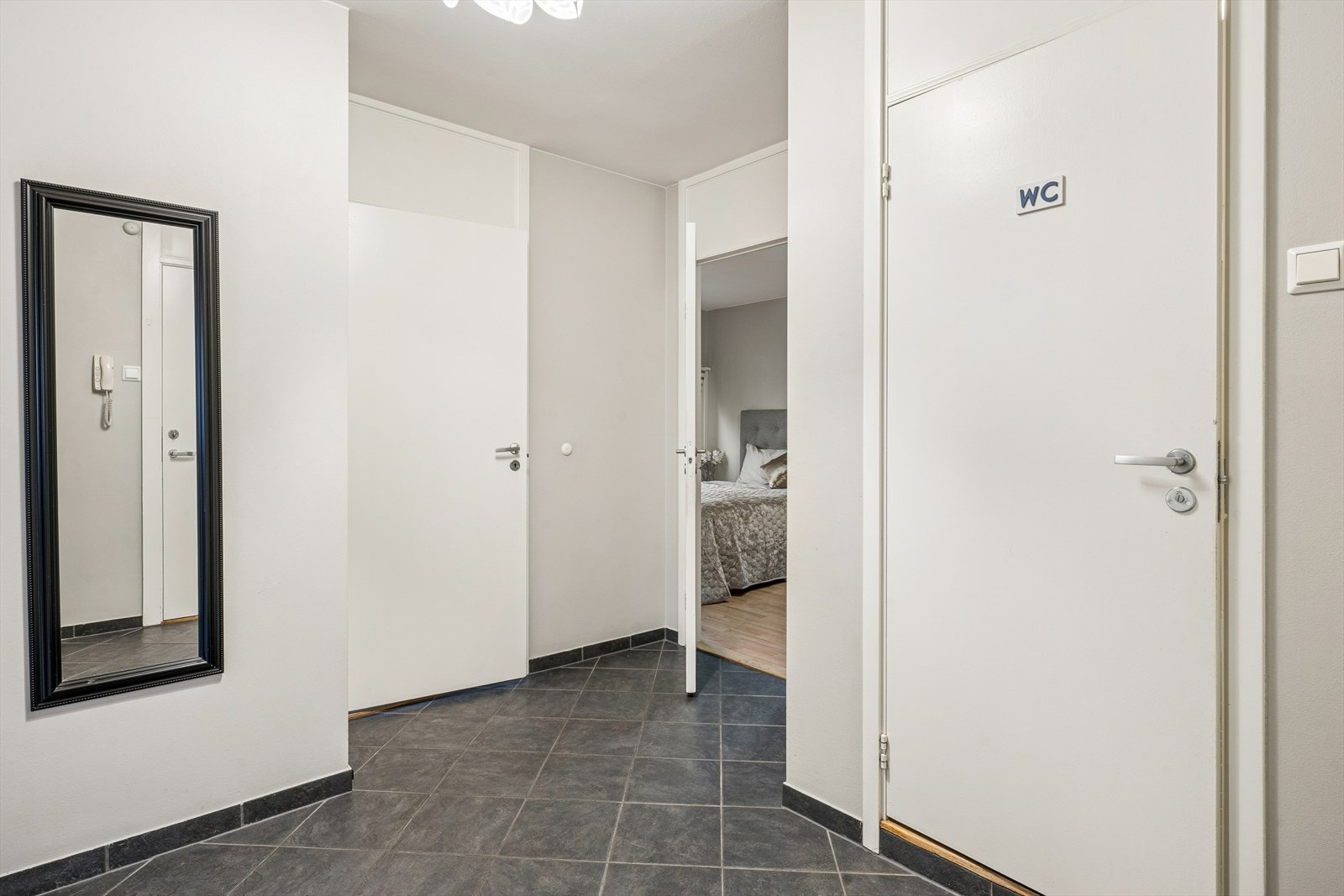 Fra entréen ledes du videre inn til leilighetens øvrige rom. Galleribilde