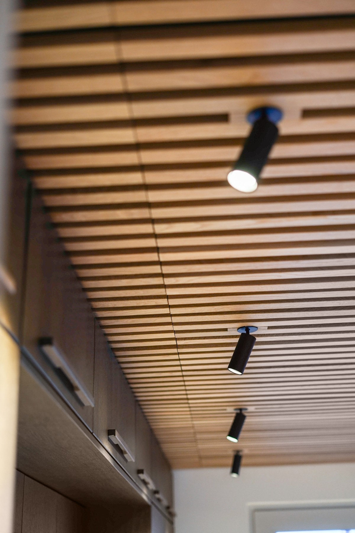 Leiligheten har påkostet belysning fra Stokkan, med ledstriper, downlights og spotteskinner strategisk plassert. Galleribilde