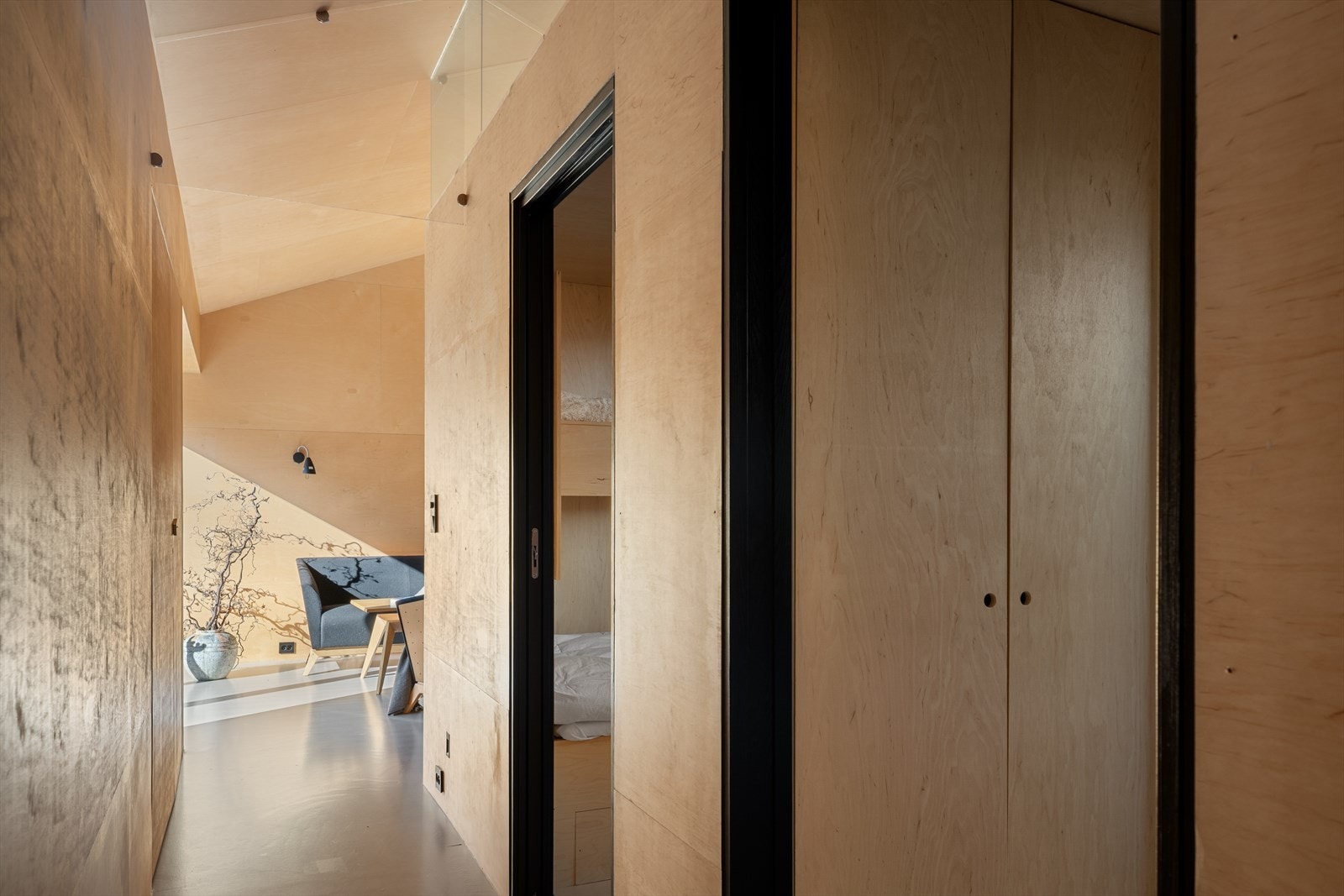 Ved behov for ekstra soverom kan stuen lukkes igjen. Galleribilde