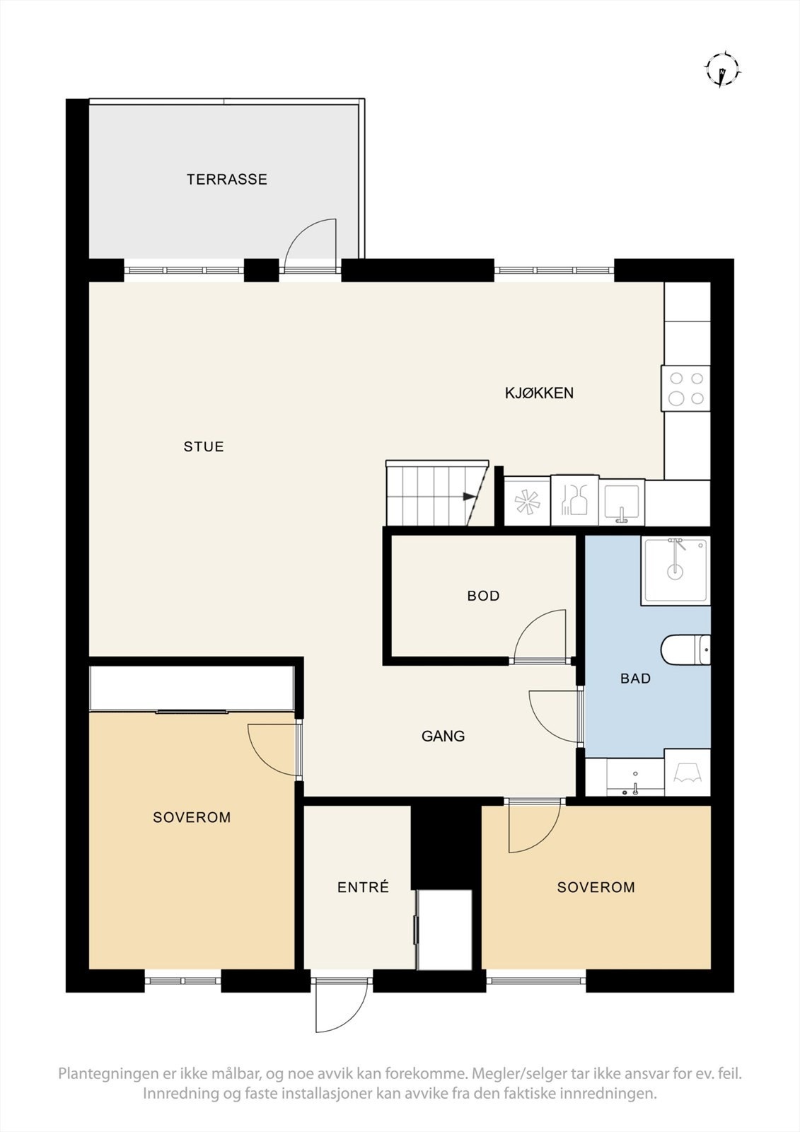 Plantegning av leilighetens 1. etasje. Galleribilde