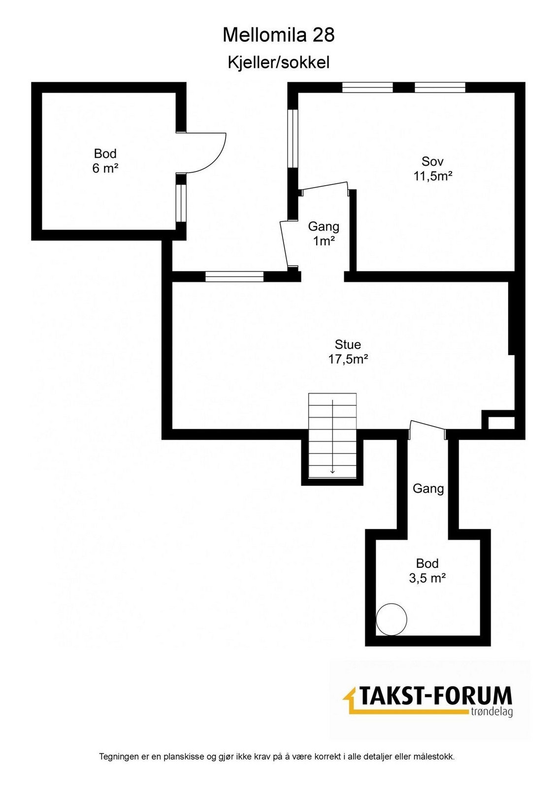 Plantegning kjeller Galleribilde