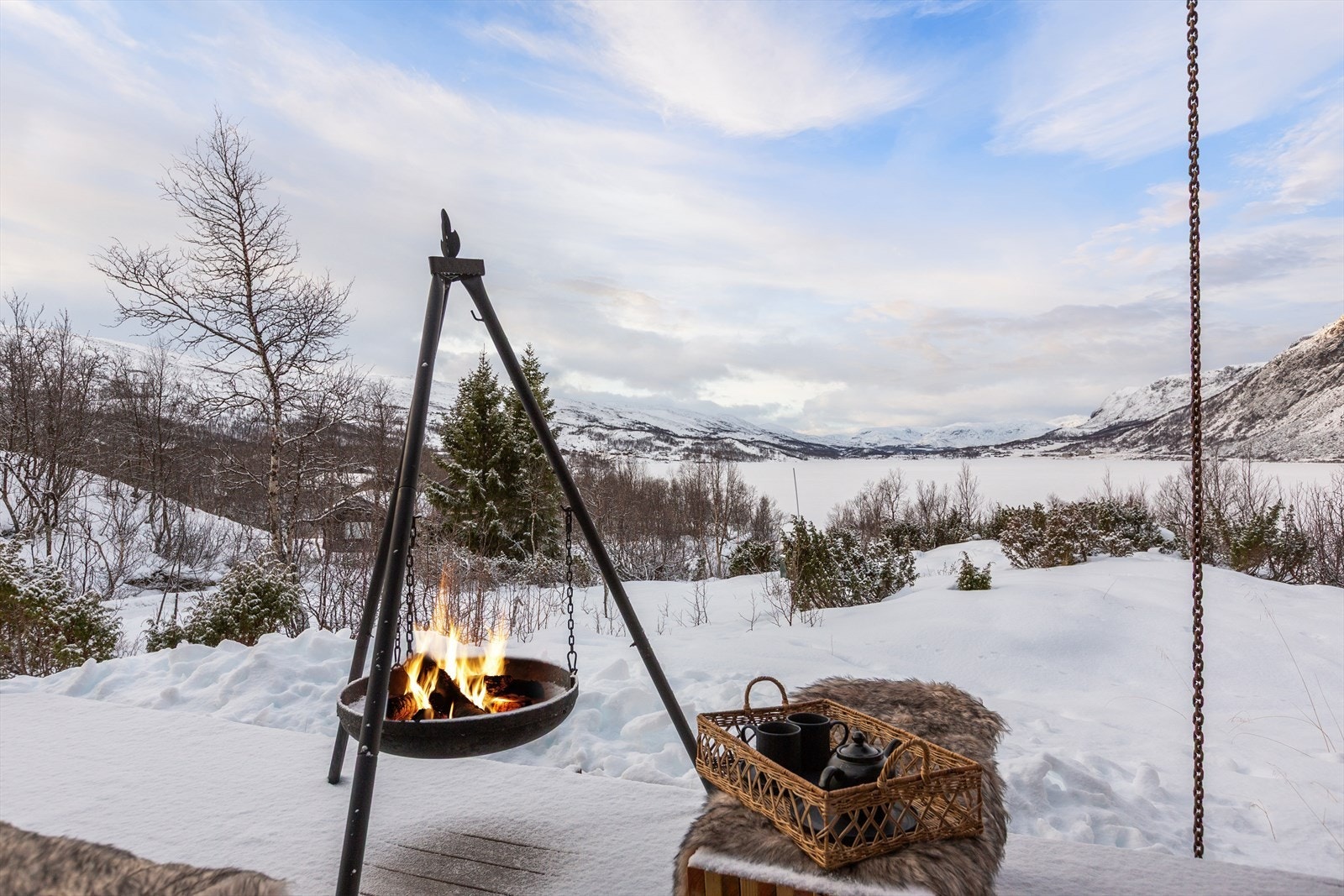 Nydelig utsikt fra terrassen. Galleribilde