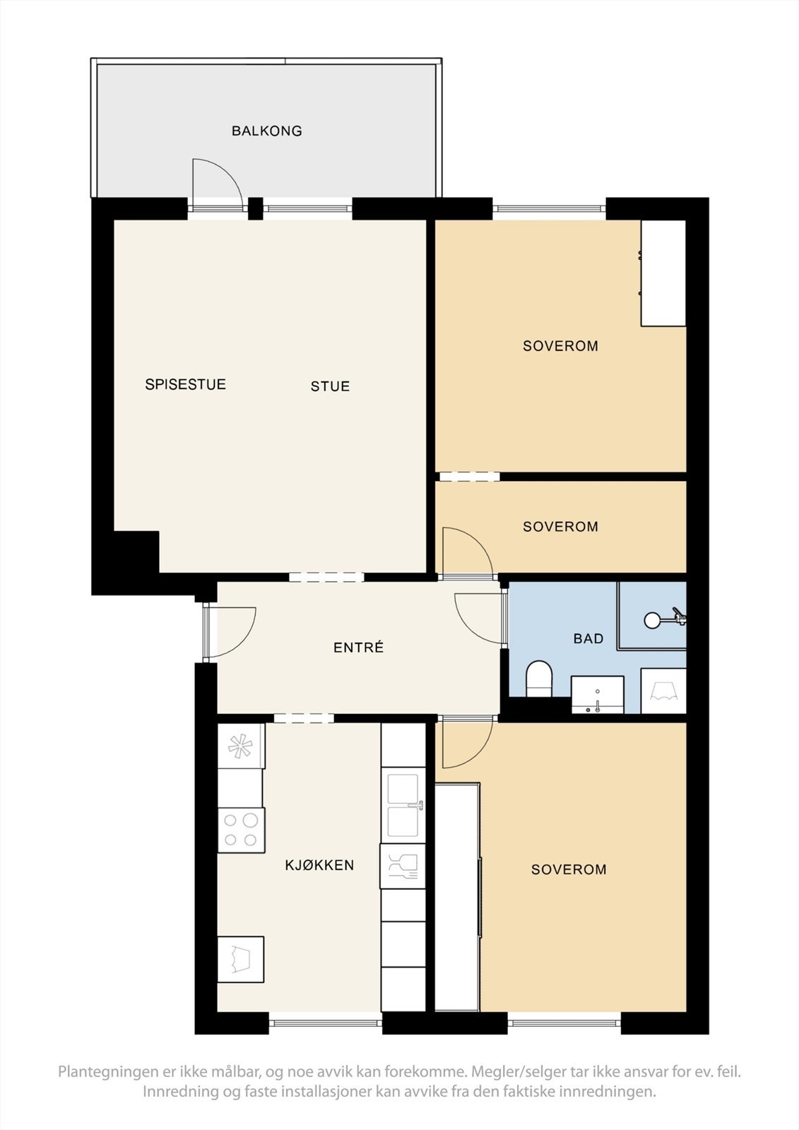 Plantegning av St. Olavs gate 53, høy 1. etasje Galleribilde