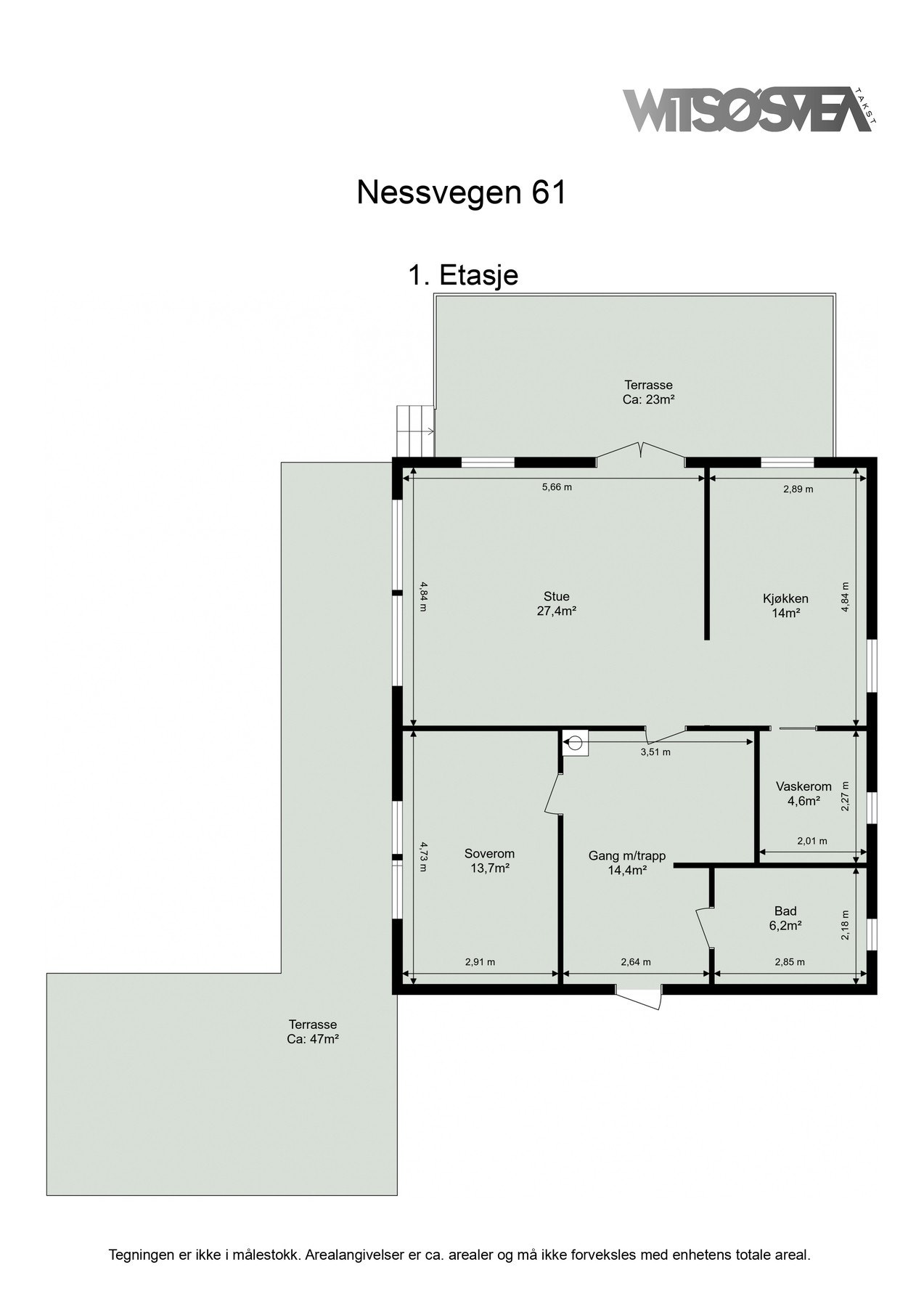 Plantegning over 1.etasjen. Galleribilde