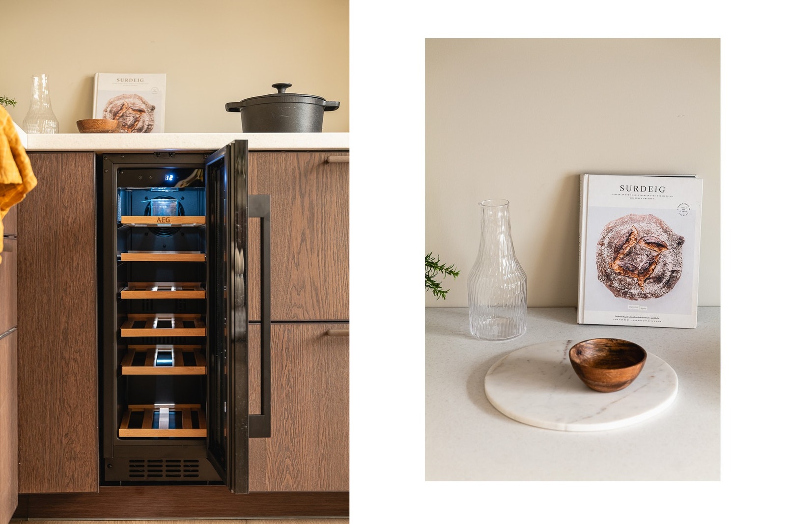 Integrert vinskap gir leiligheten et eksklusivt preg Galleribilde