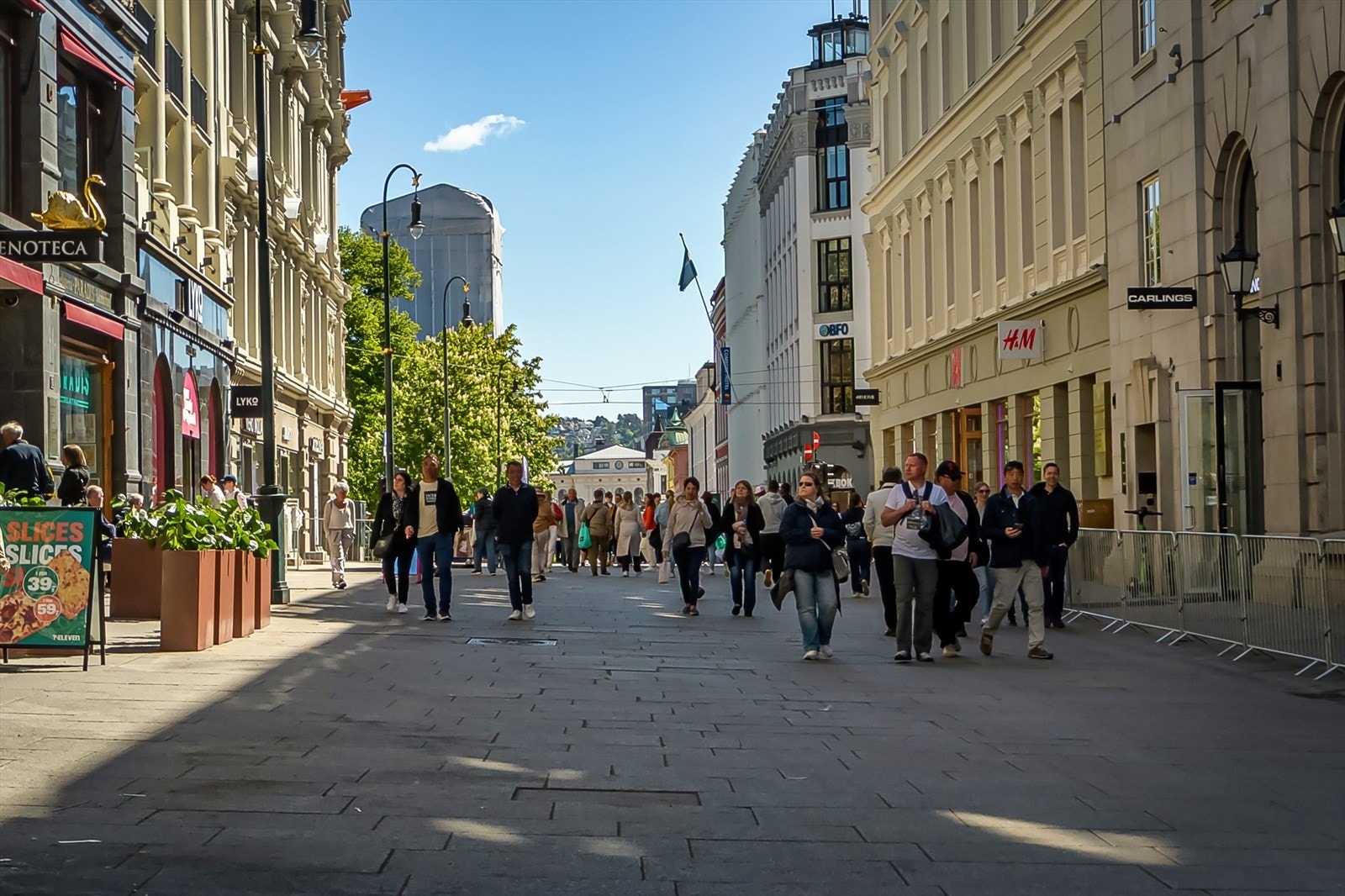 Karl Johan er rett ved leiligheten som er Oslos hovedgate med et stort valg av shoppingmuligheter. Galleribilde