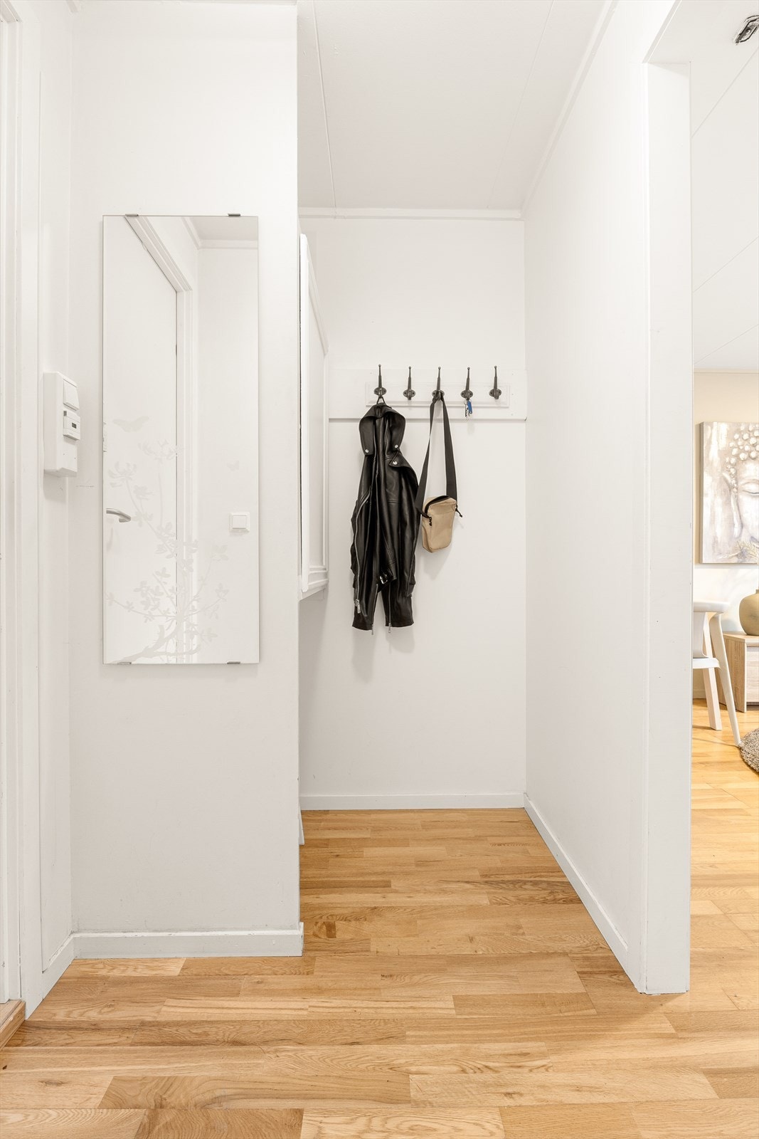 God plass til yttertøy ved inngangspartiet. Galleribilde