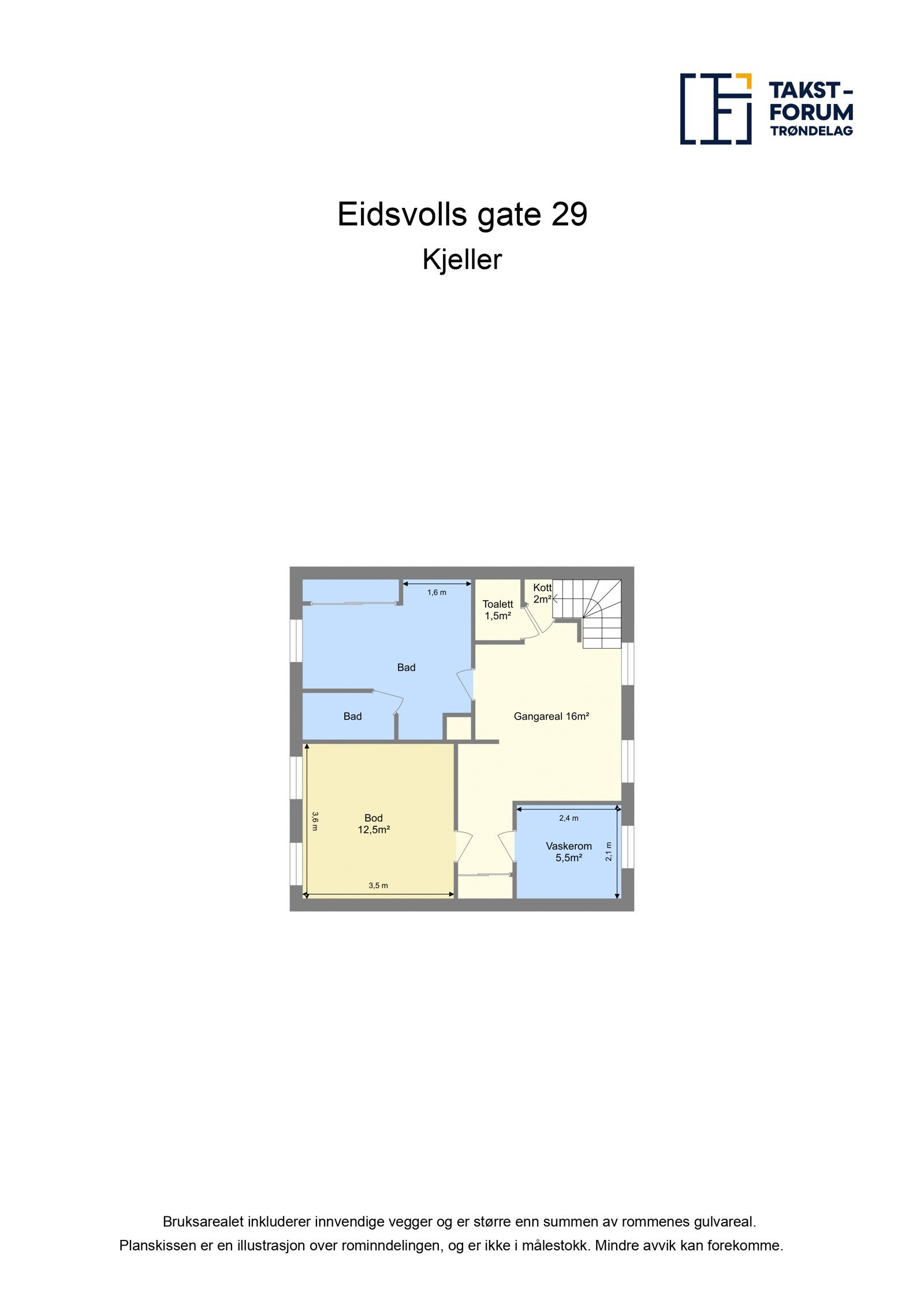 Planskisse kjeller. Galleribilde