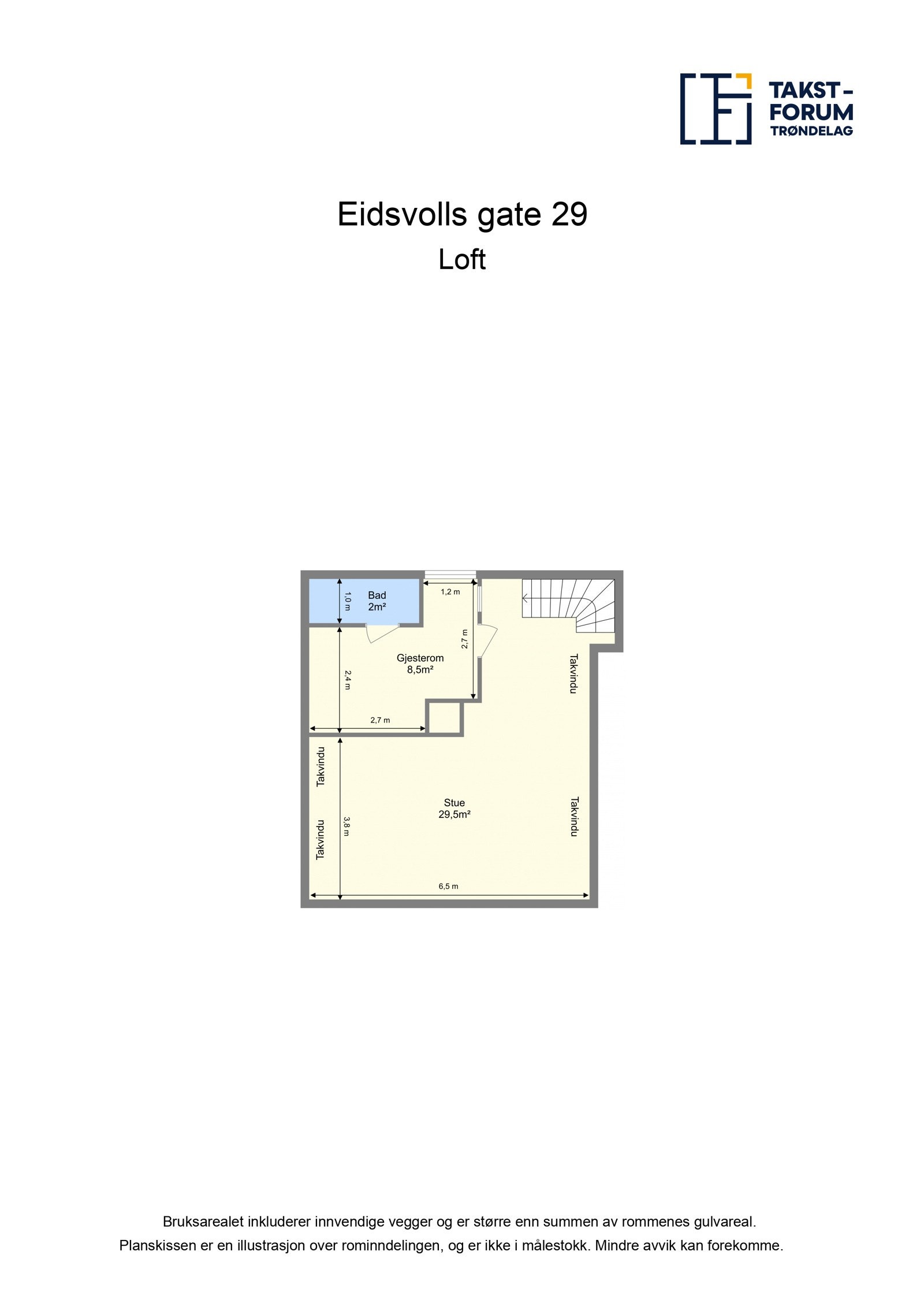 Planskisse loft. Galleribilde