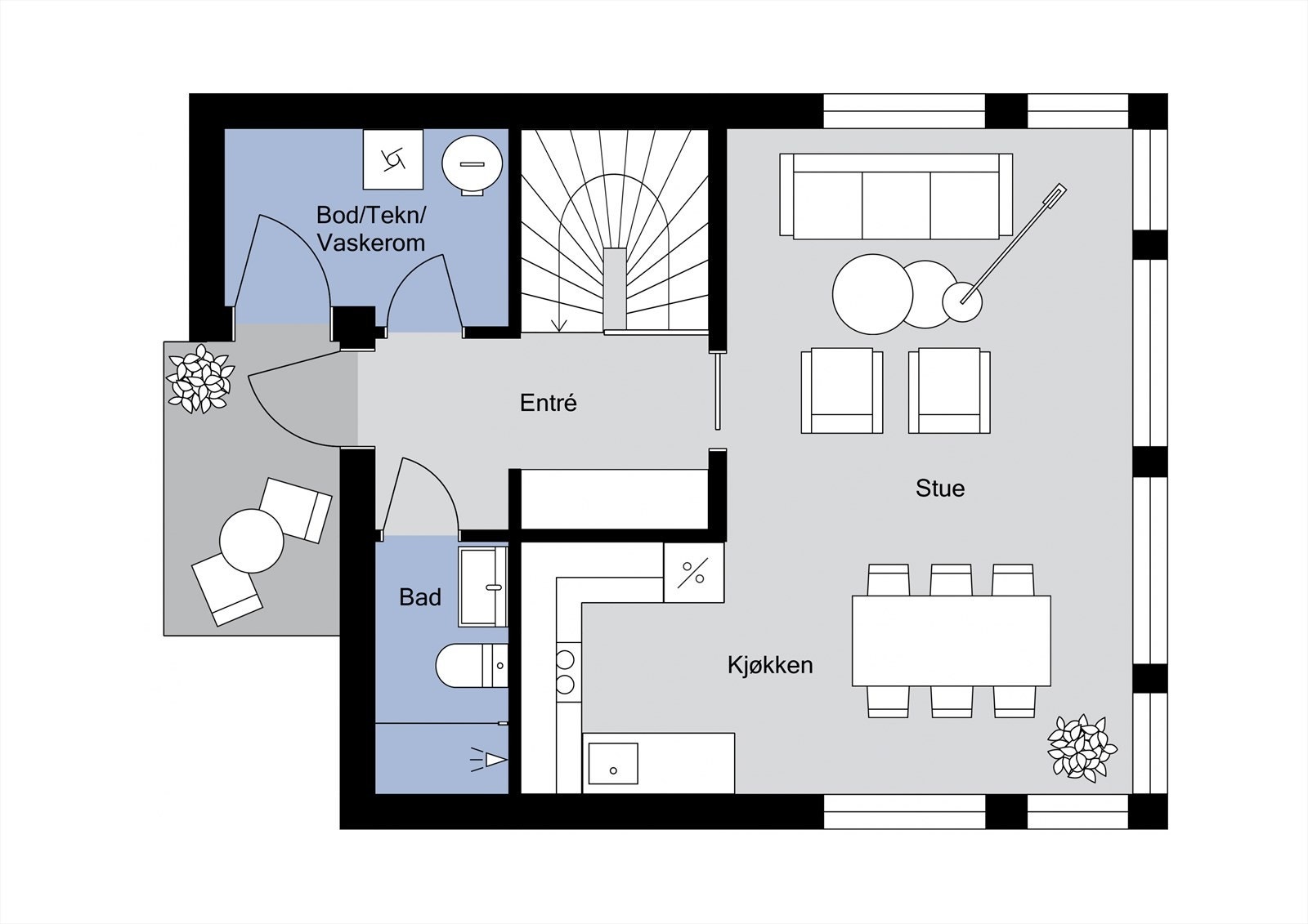 Plantegning 1. etasje. Galleribilde
