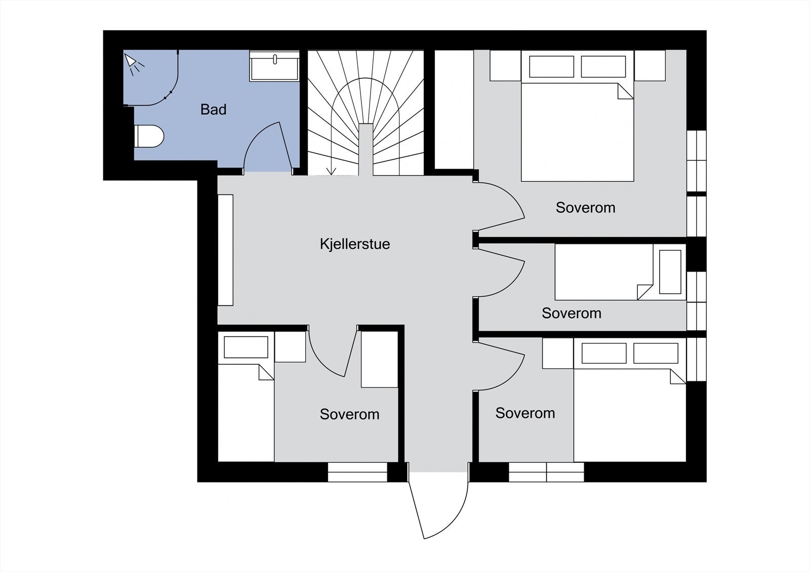 Plantegning underetasje. Galleribilde