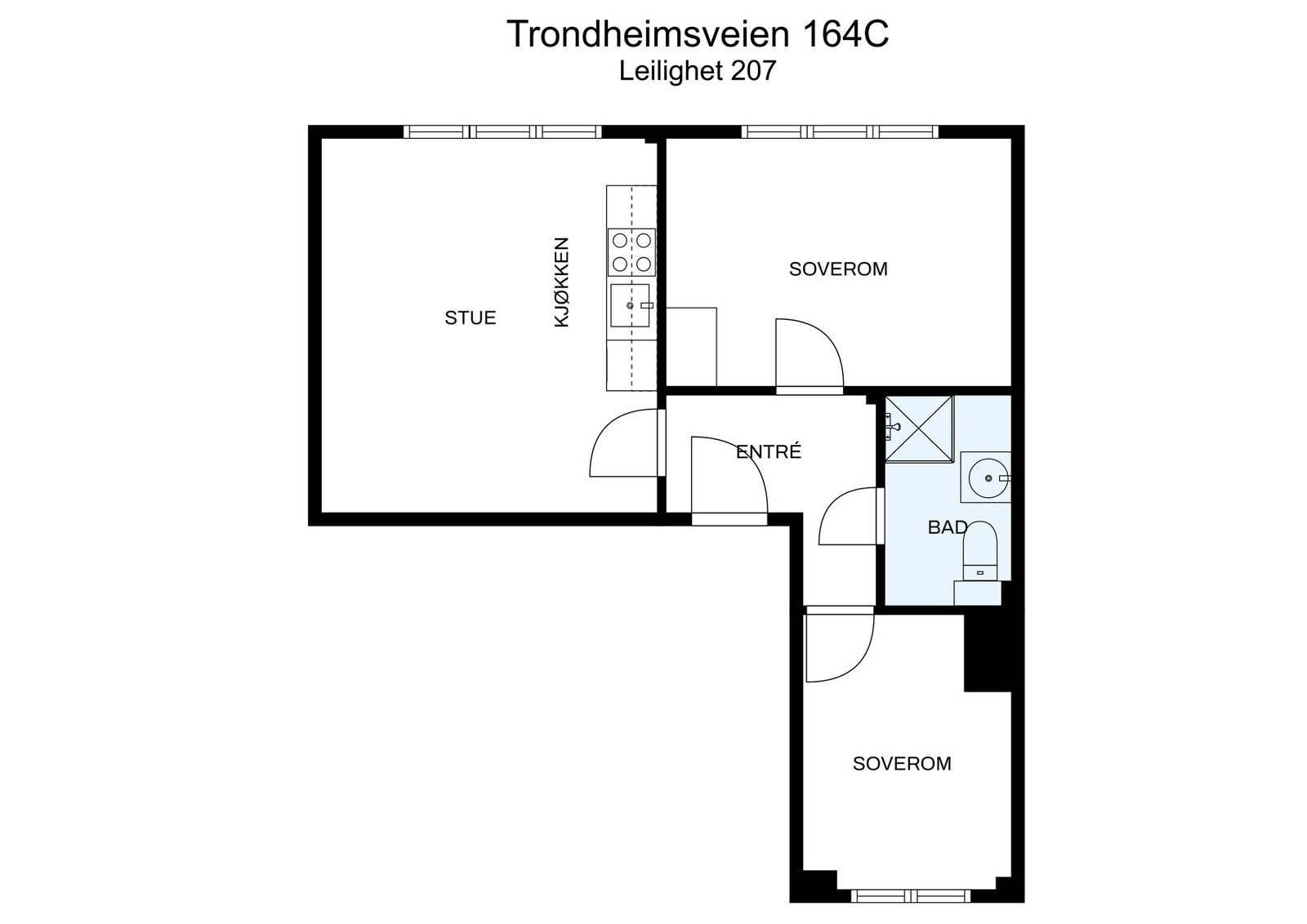 Arealeffektiv planløsning. Galleribilde