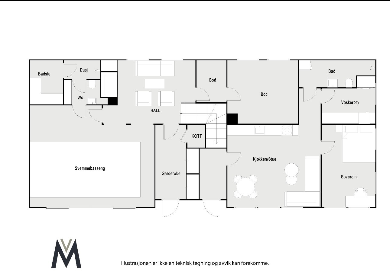 Plan underetasje dersom bassenget taes i bruk Galleribilde