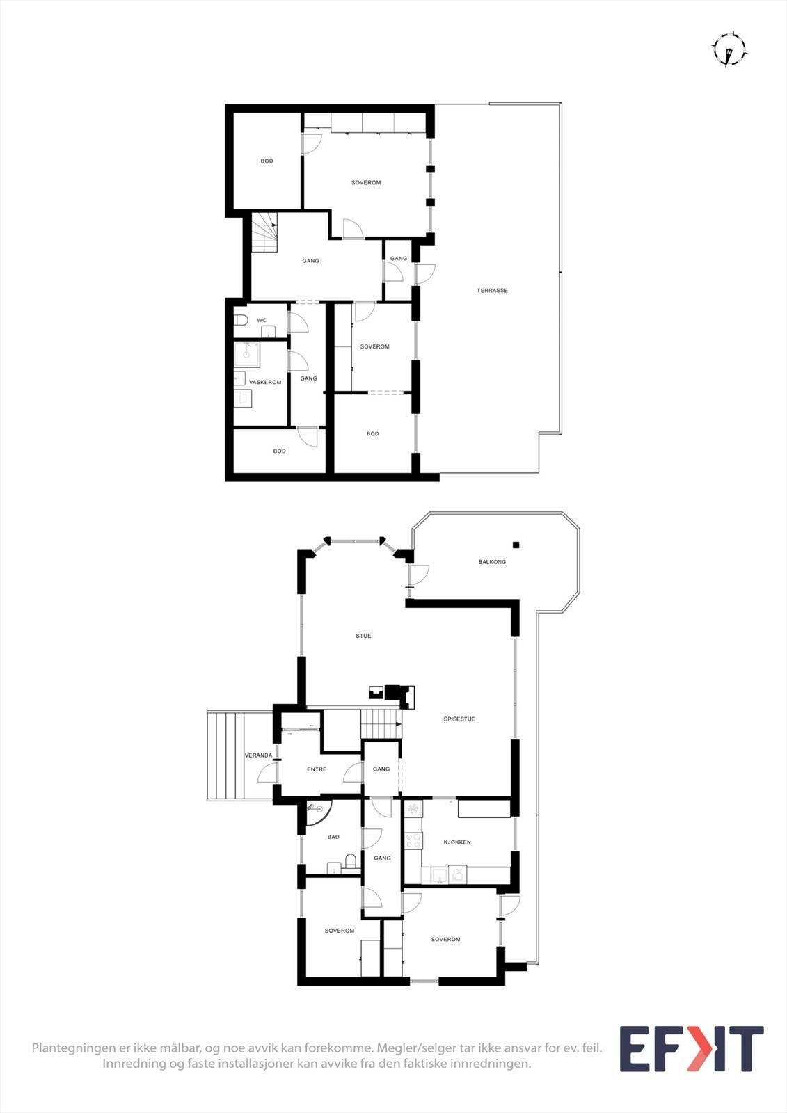 Plantegning begge etg. Galleribilde