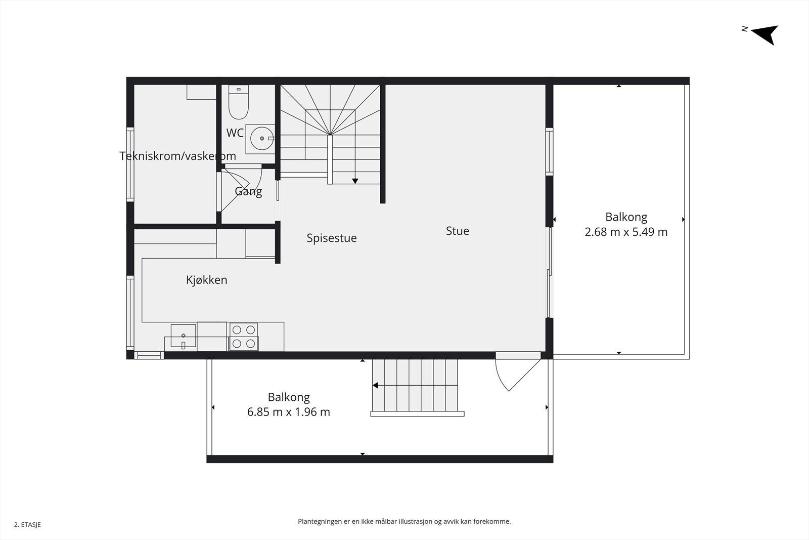 Plantegning 2.etg. Galleribilde