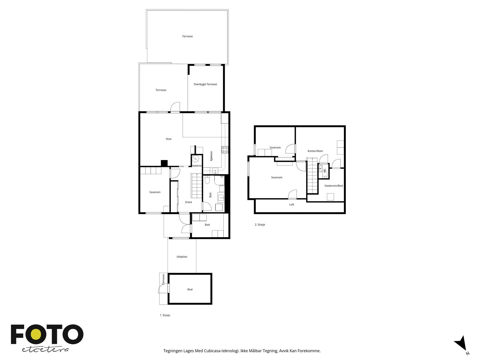 Kløvningkroken 11A - begge etasjer. Veiledende planskisse ikke målbar Galleribilde
