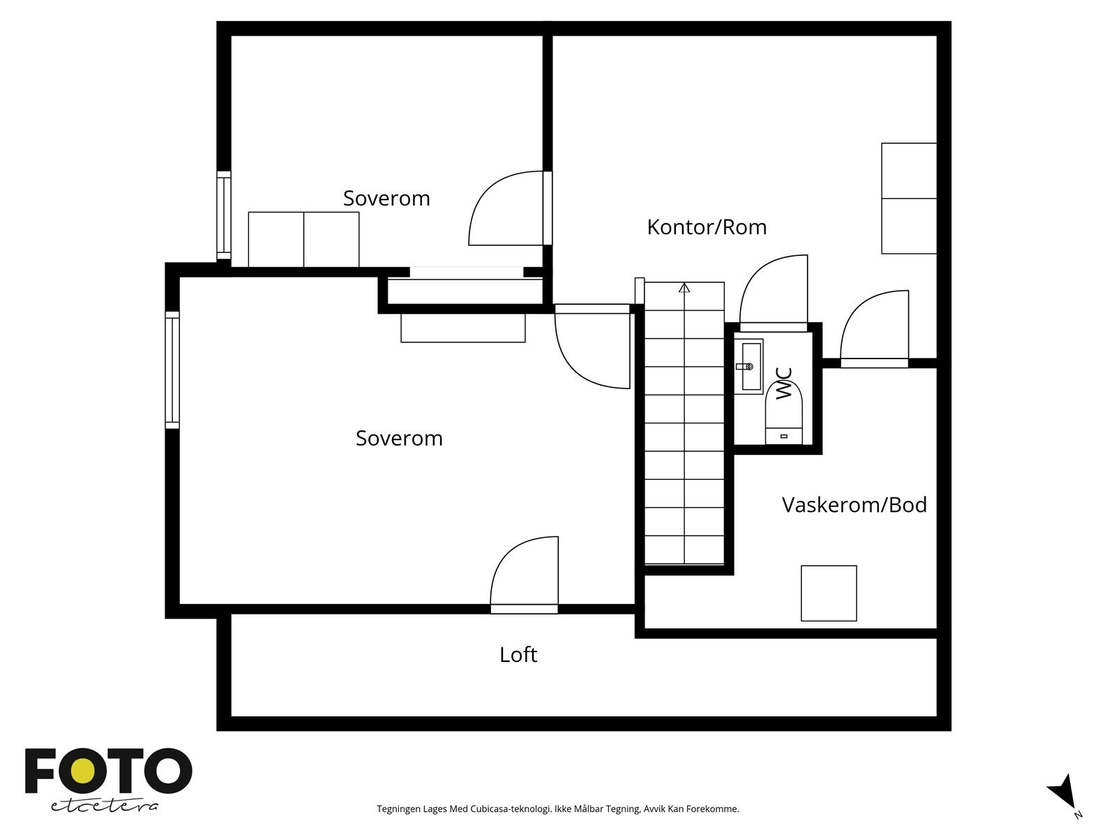 Kløvningkroken 11A - 2. etasje. Veiledende planskisse - ikke målbar Galleribilde