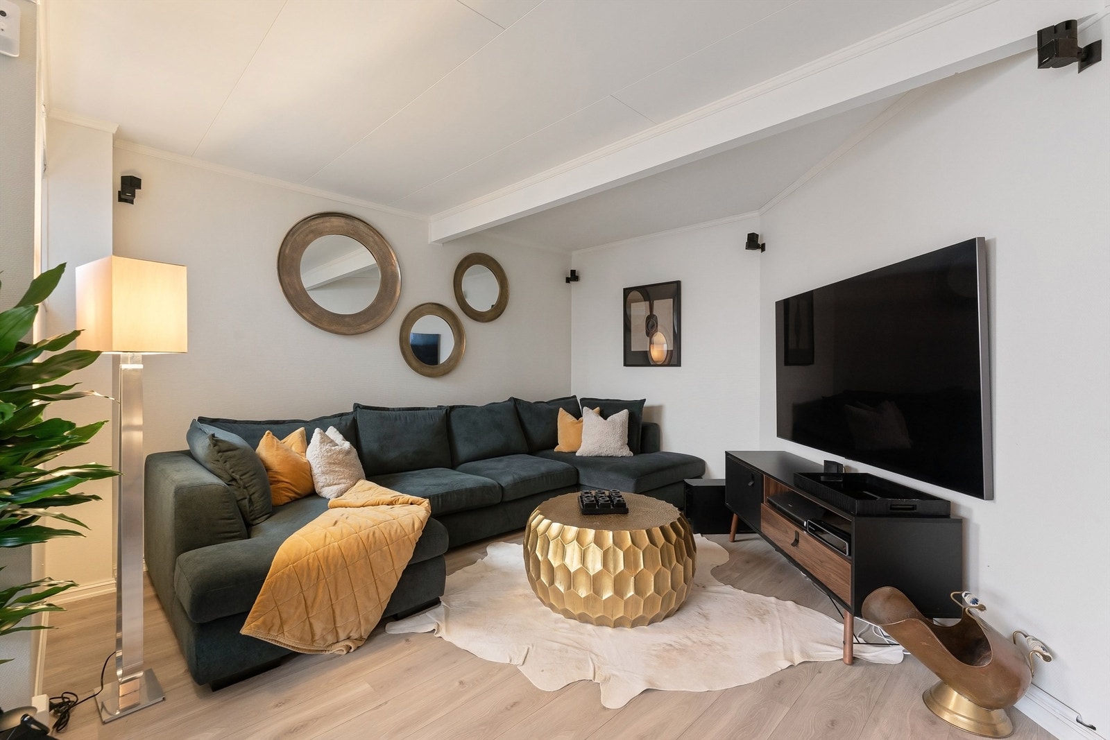 God plass til en lun og koselig TV-stue Galleribilde