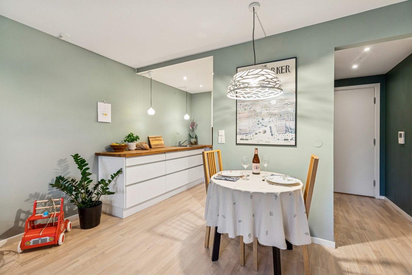 Stue med spisestue Galleribilde