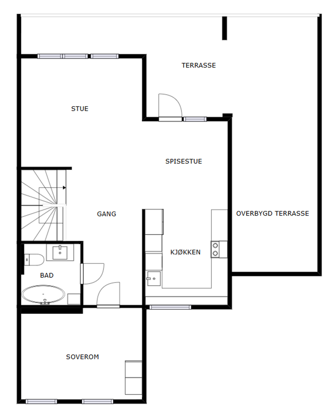 Veiledende skisse av andre etasje. Galleribilde