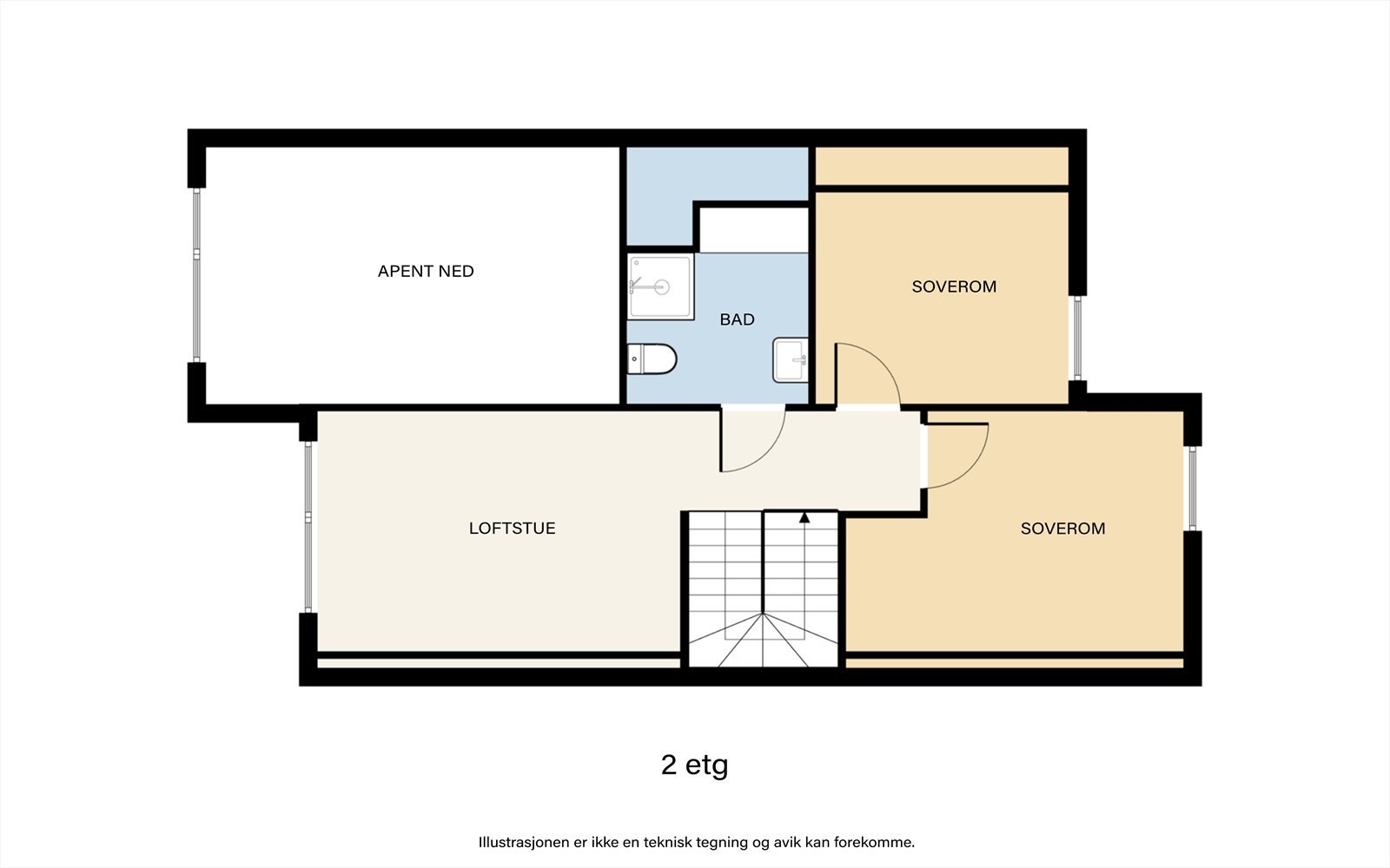 Planløsning - Øvre plan. Galleribilde