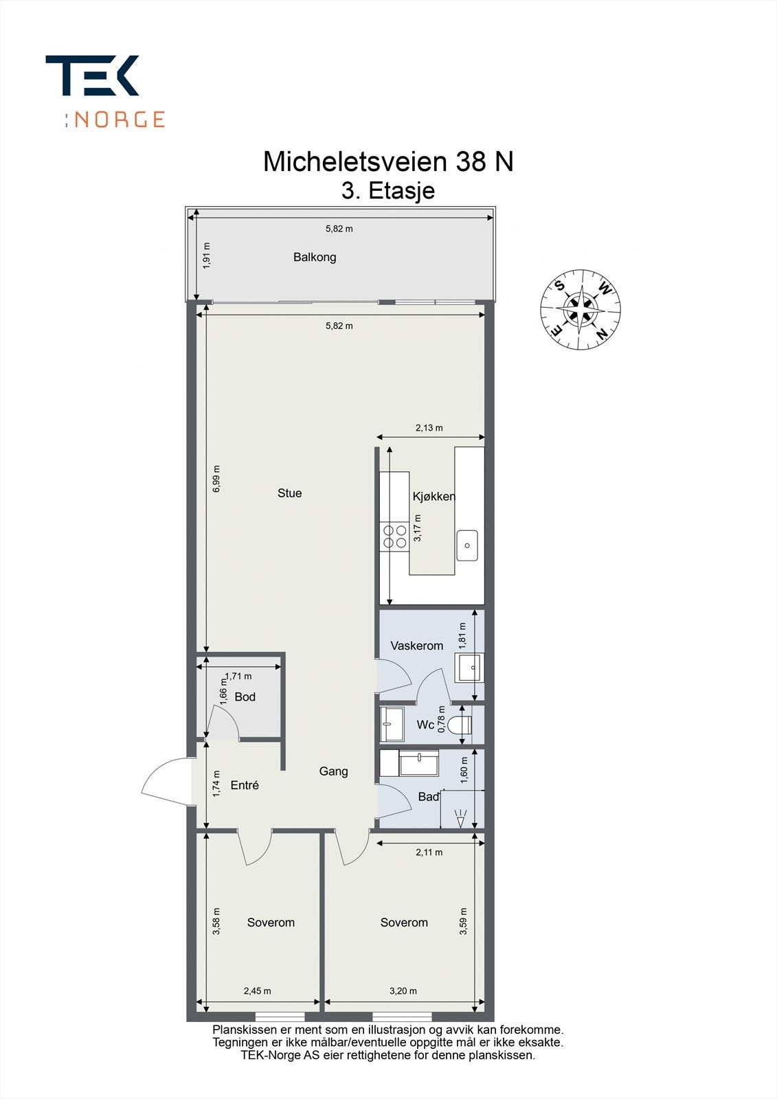 Leilighetens planløsning. Galleribilde