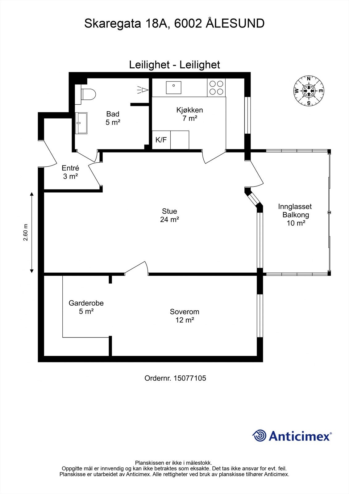 Plantegning 2D - med mål Galleribilde