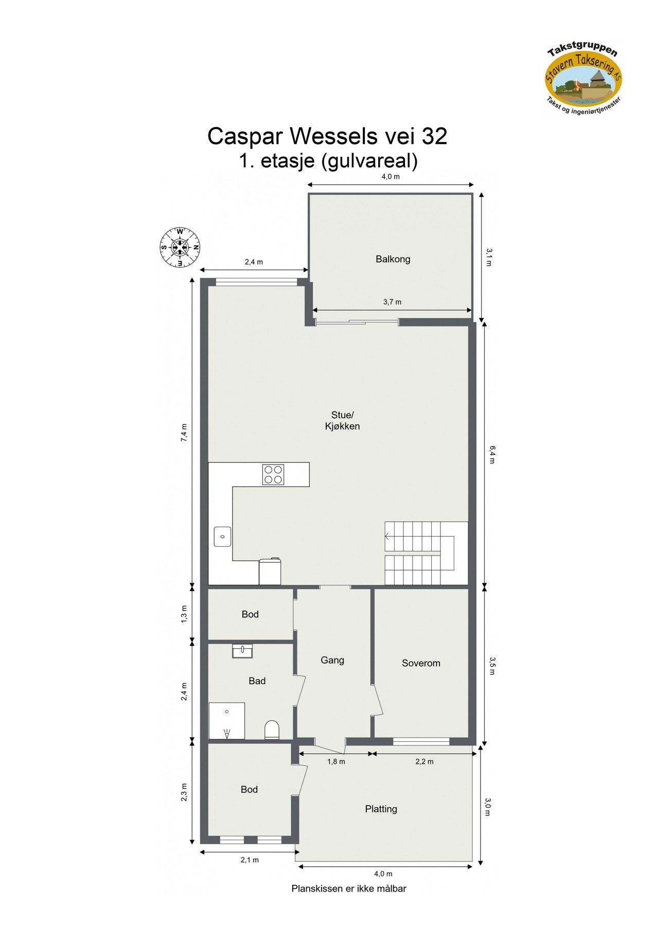 Plantegning (1. etasje) Galleribilde