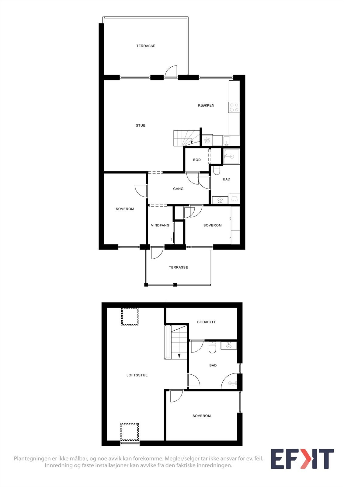 Plantegning begge etasjer Galleribilde
