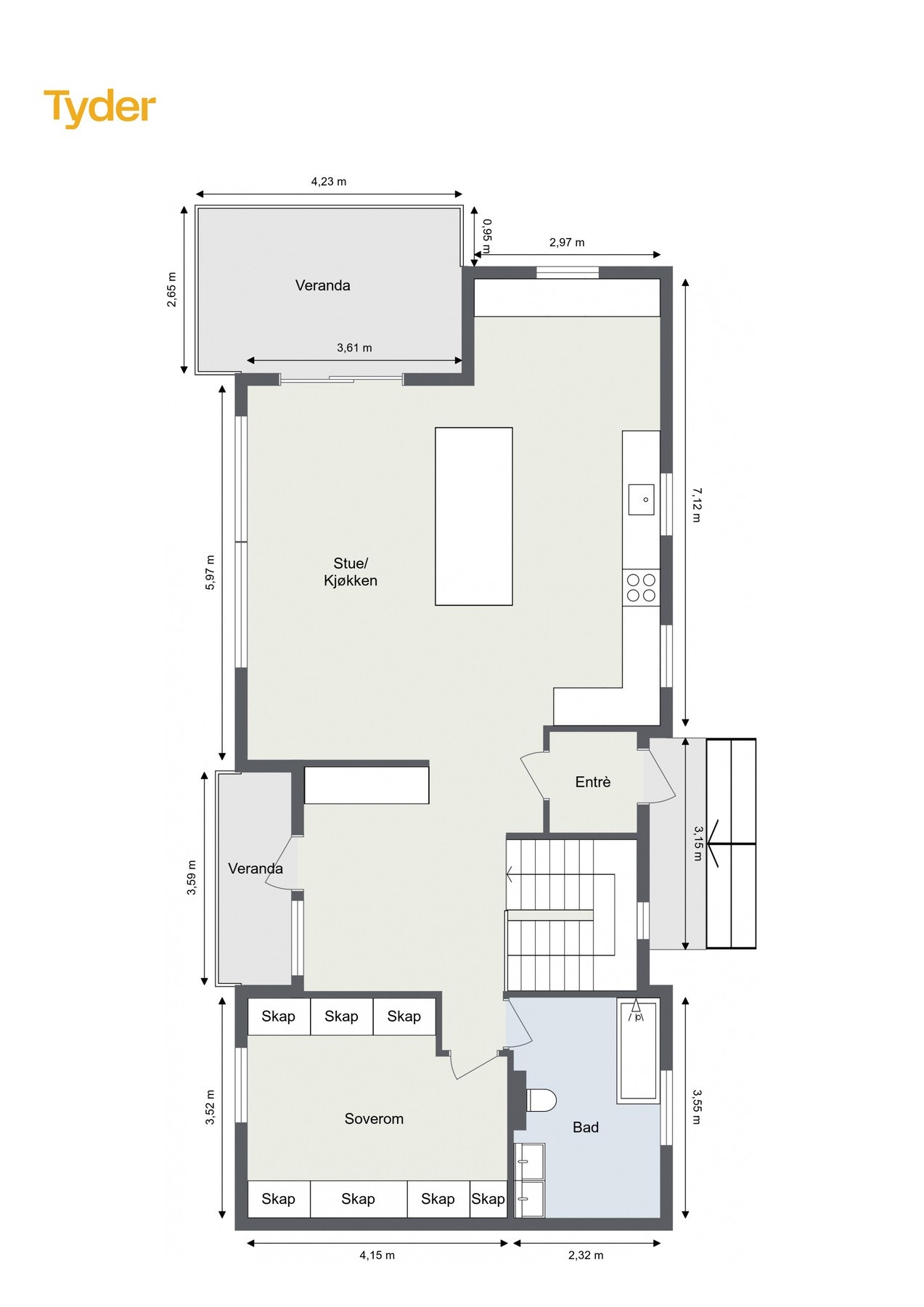 Plantegning av hovedetasjen | Nordre Ringåsen 12 | eiendomsmeglerne Ringerike Galleribilde