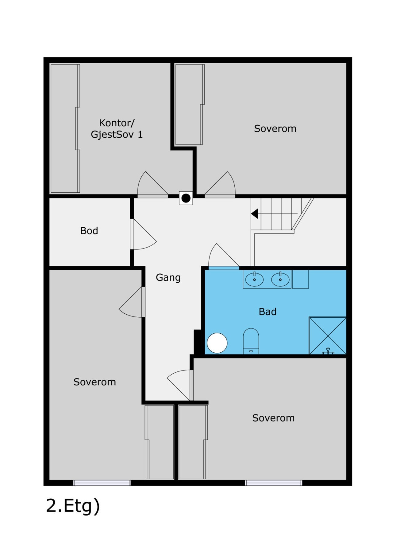 Plantegning 2. etasje Galleribilde