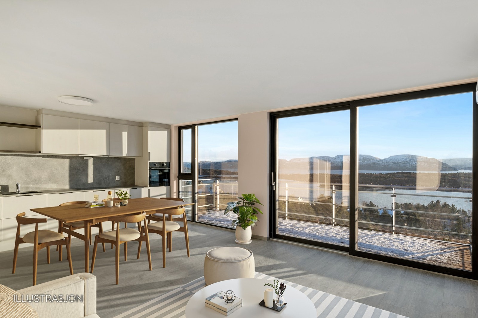 Velkommen til Tuvheiveien 37!
Bildet er digitalt møblert. Foto: Husfoto (Børge Halseth) Galleribilde