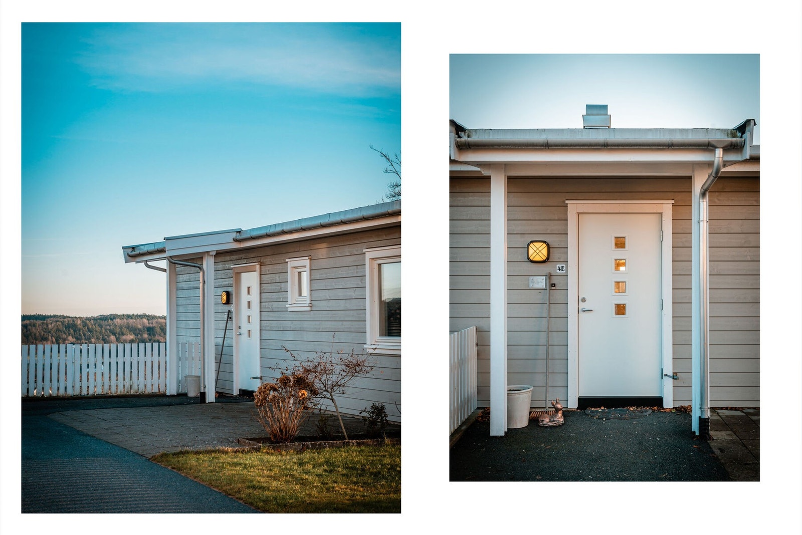 Inngangspartiet til boligen. Carport og utebod er på samme nivået som inngangspartiet. Galleribilde