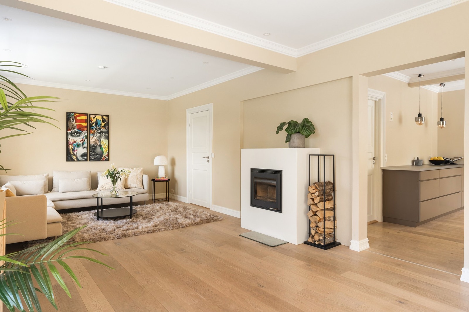 Rentbrennende ildsted, for varme og ekstra hygge. Galleribilde