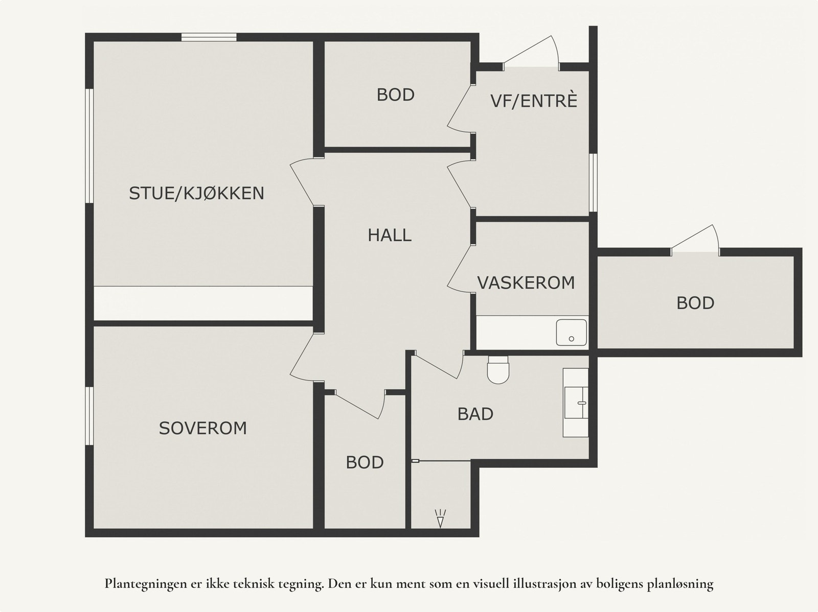 Plantegning underetasje. Galleribilde