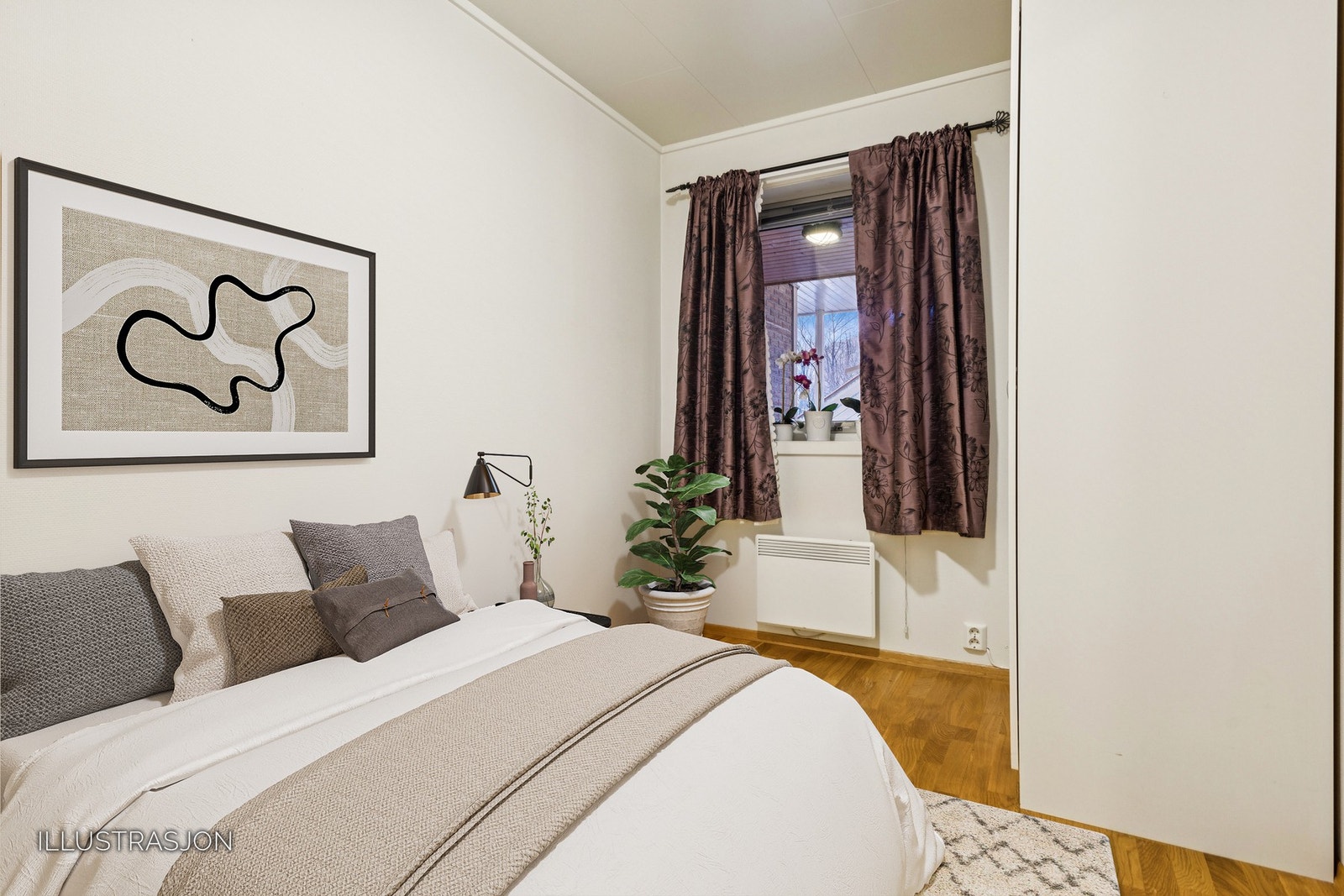 Soverom nummer to. Digitalt innredet. Galleribilde