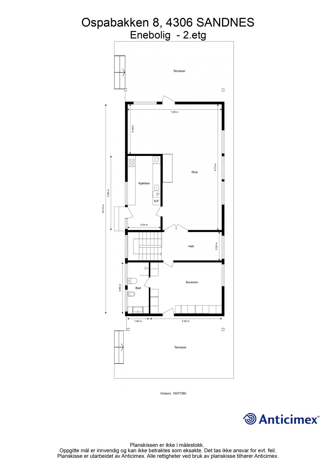 Plantegning 1.etg. - Kan avvike fra de faktiske forhold Galleribilde