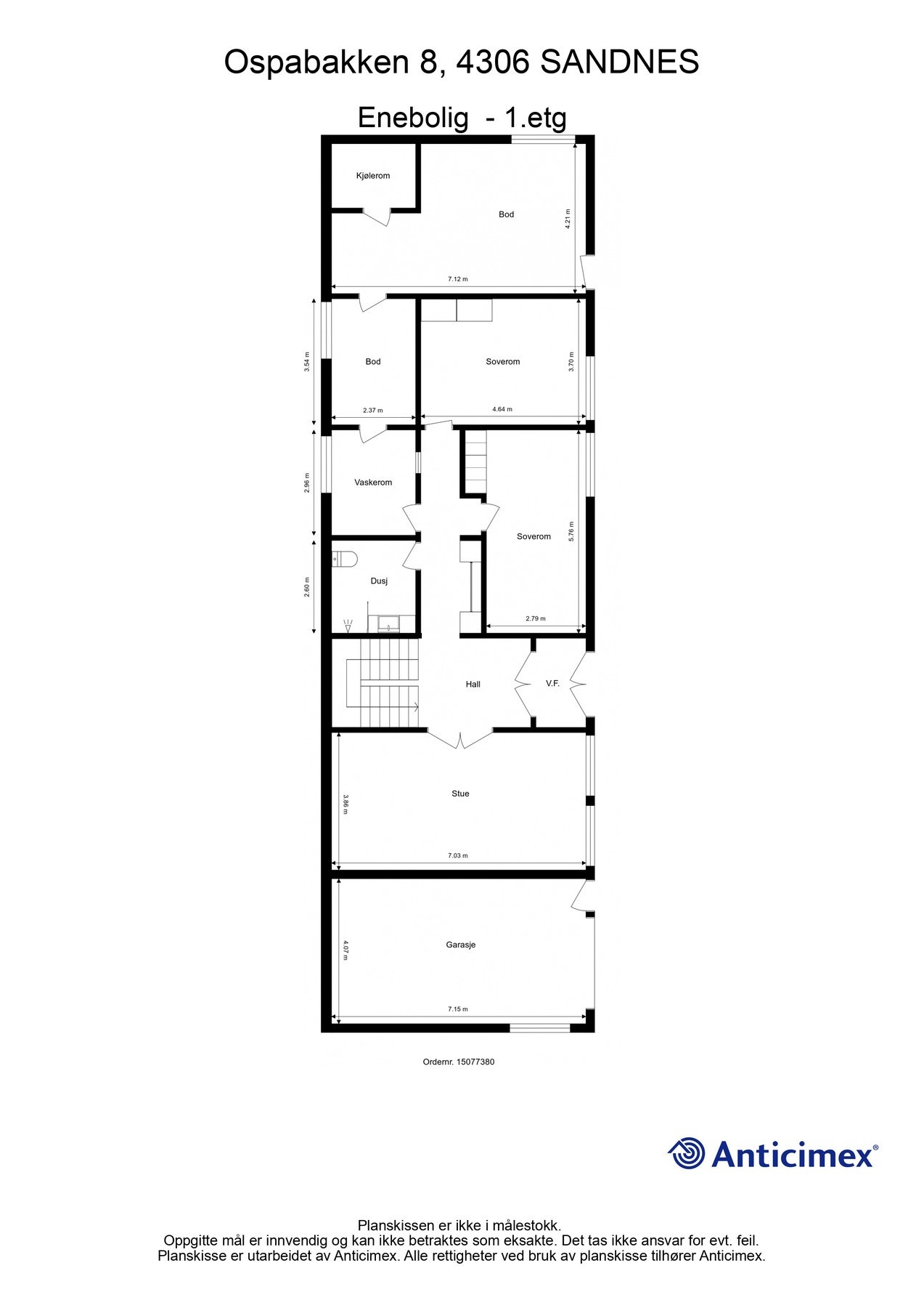 Plantegning 2.etg. - Kan avvike fra de faktiske forhold Galleribilde