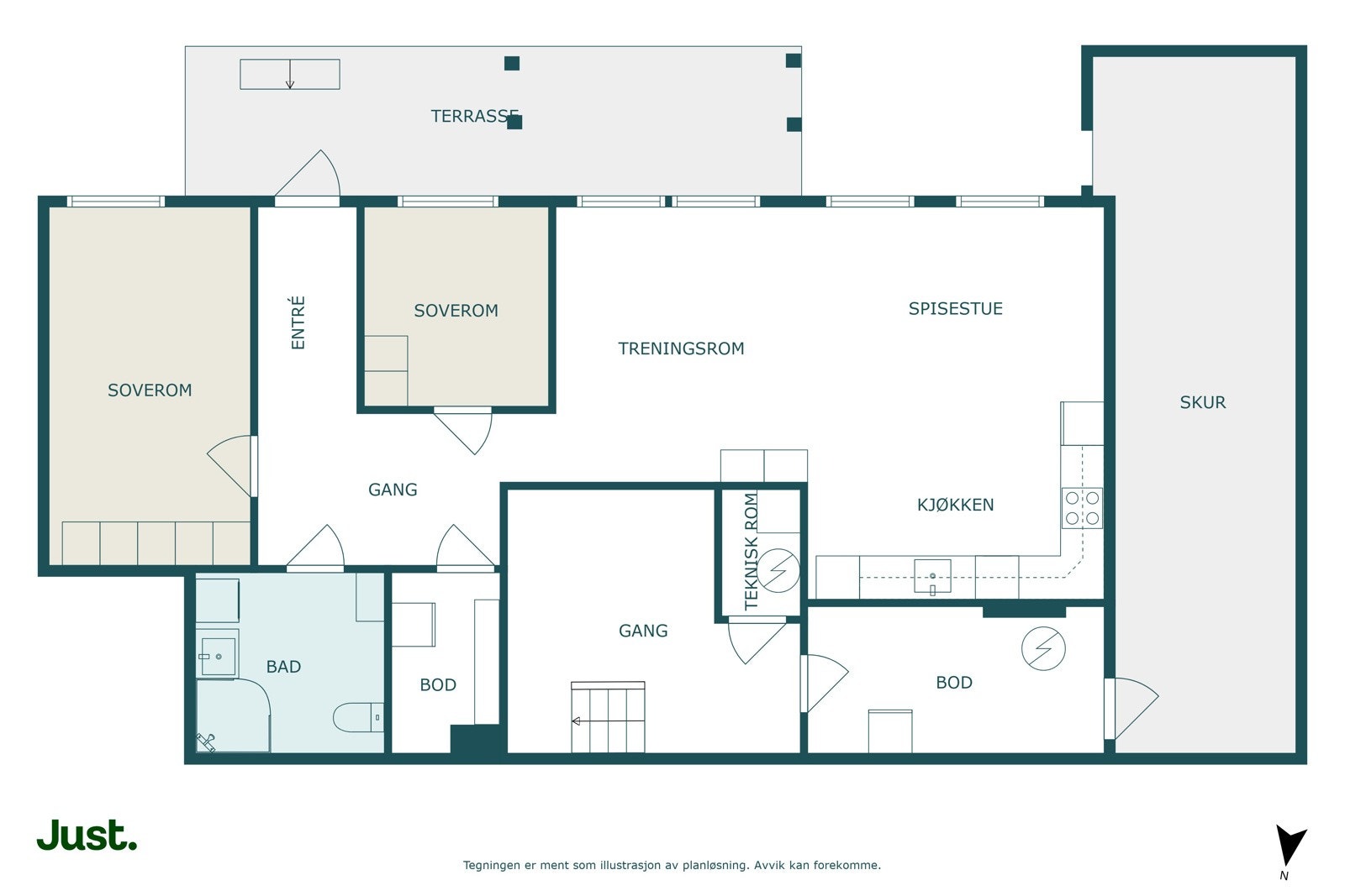 Planskisse underetasjen. Galleribilde