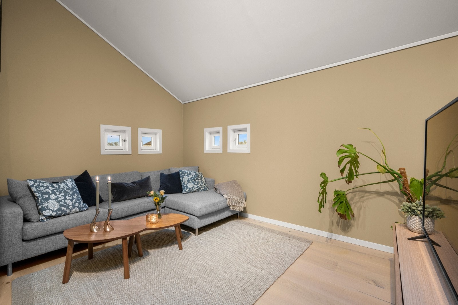 TV-stuen har god plass til en stor sofafgruppe, og kan fint brukes til gjesterom og ekstra kontor. Galleribilde