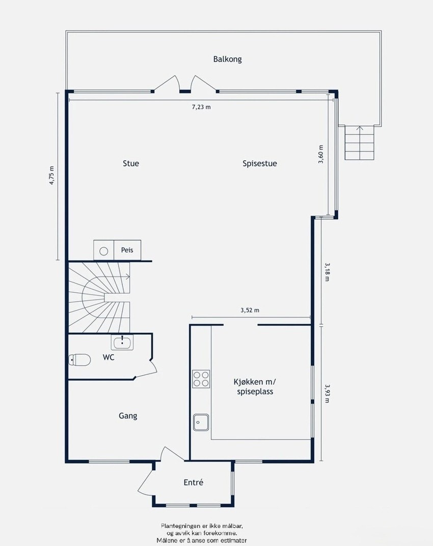 Plantegning 1. etasje Galleribilde