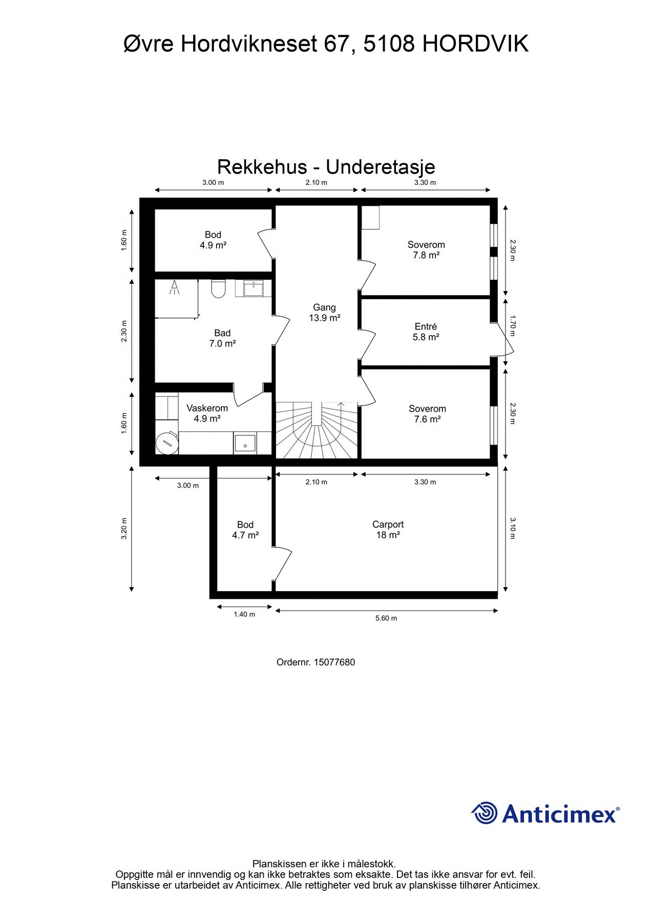 Planskisse underetasje (det tas forbehold om feil/avvik). Galleribilde