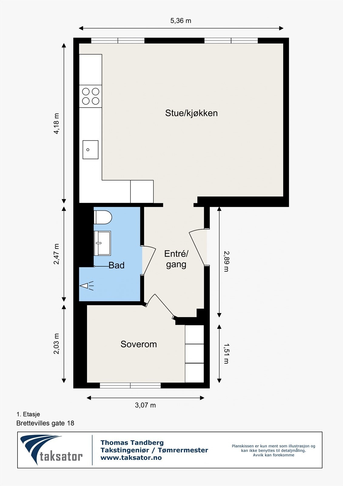 Planløsning, her får du raskt dannet deg et overblikk over boligen. Galleribilde