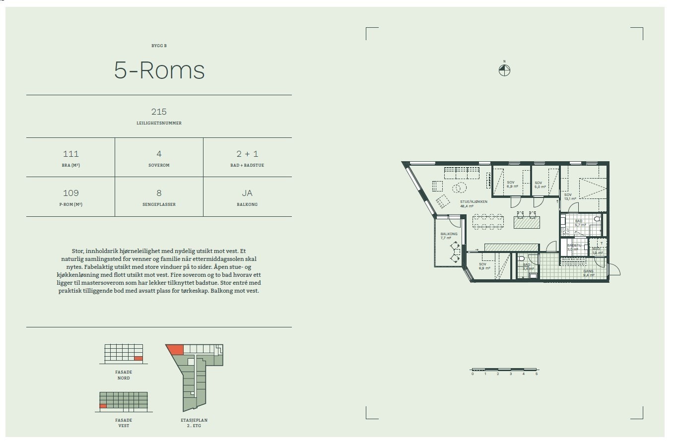 Plantegning og leilighetsinformasjon Galleribilde