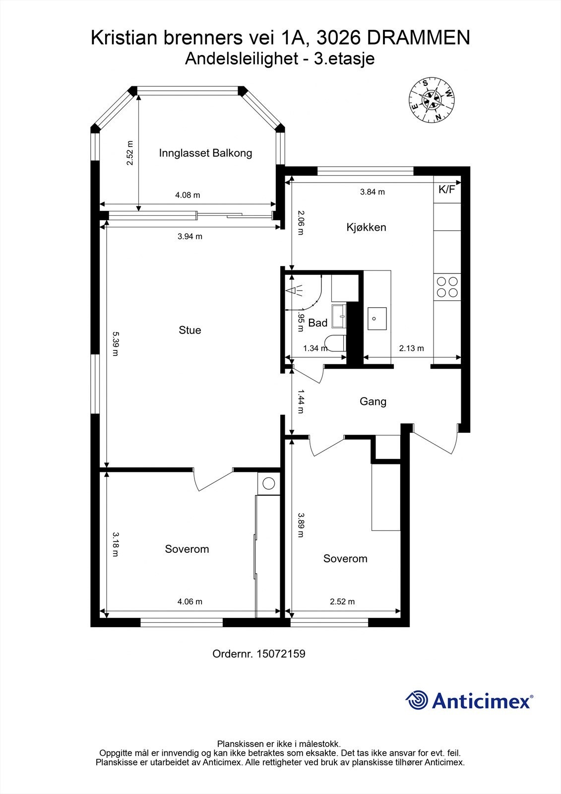 Plantegning - 2. etasje (bygningens 3. etasje) Galleribilde