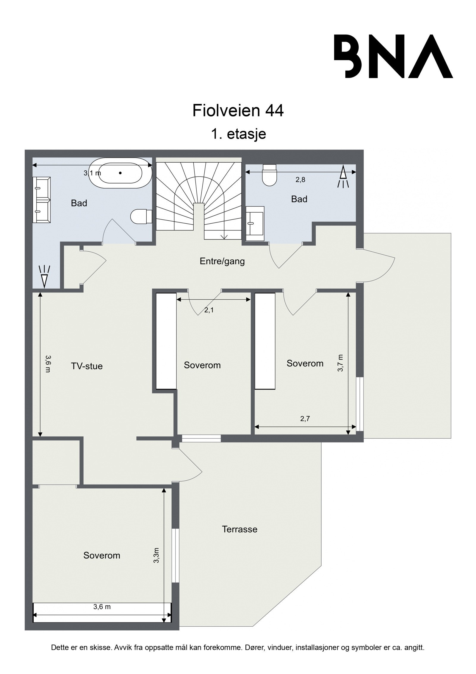 Planskisse - 1. etasje Galleribilde