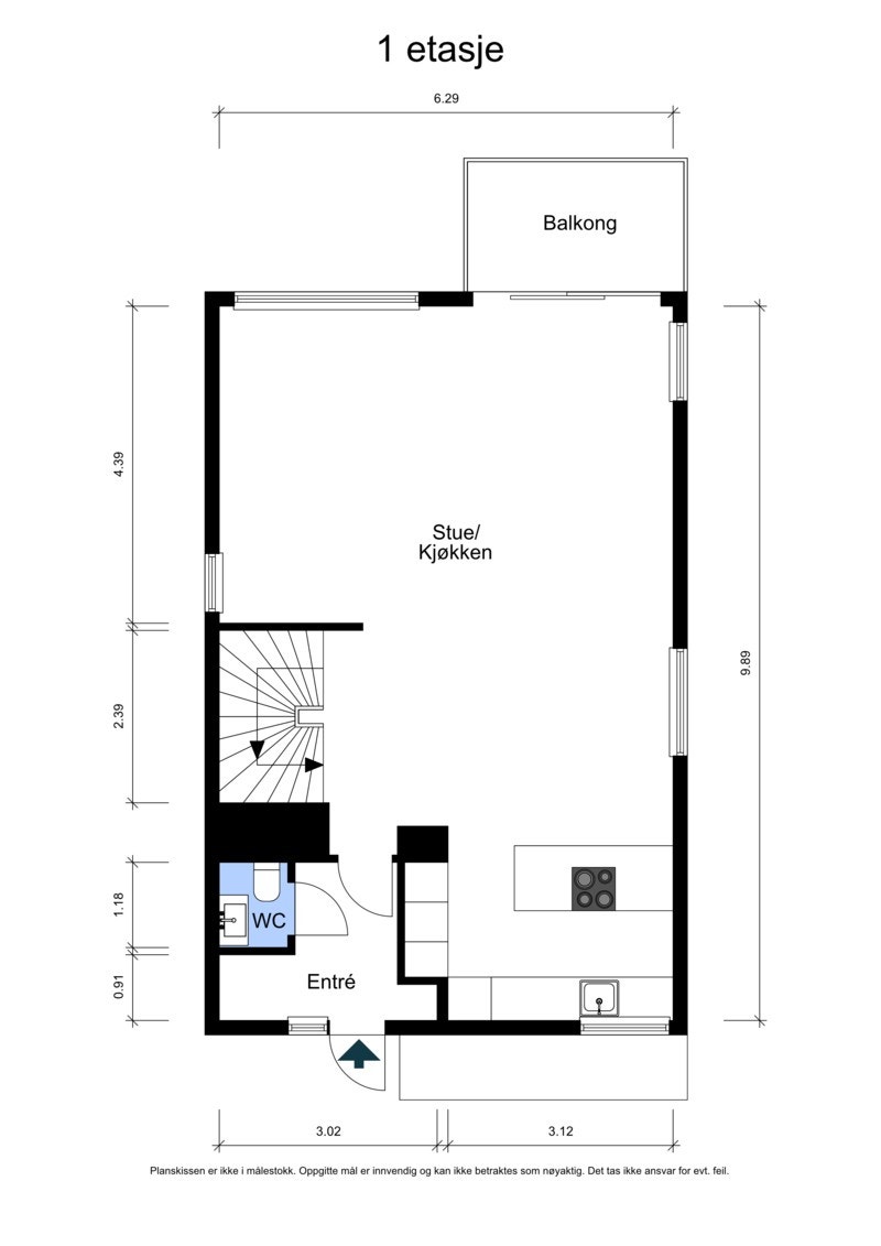 Plantegning 1. etasje Galleribilde